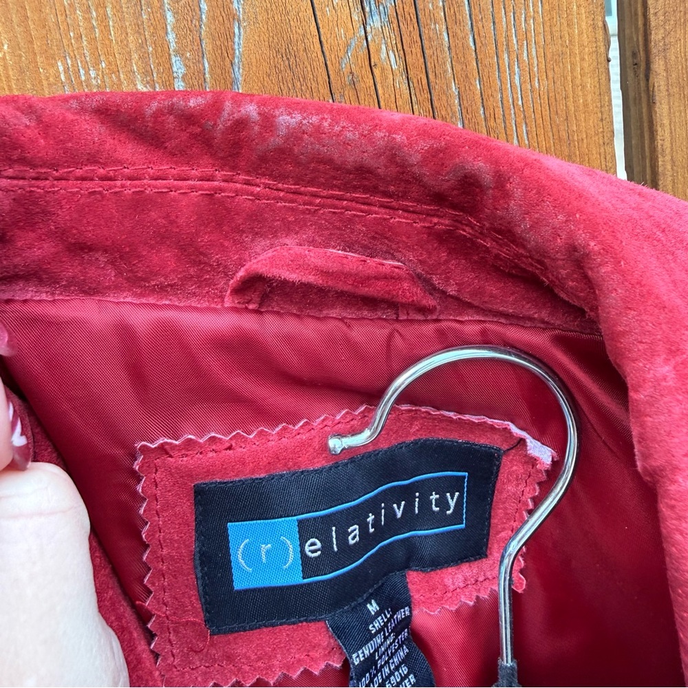 Relativity Red Suede Leather Jacket - image 8